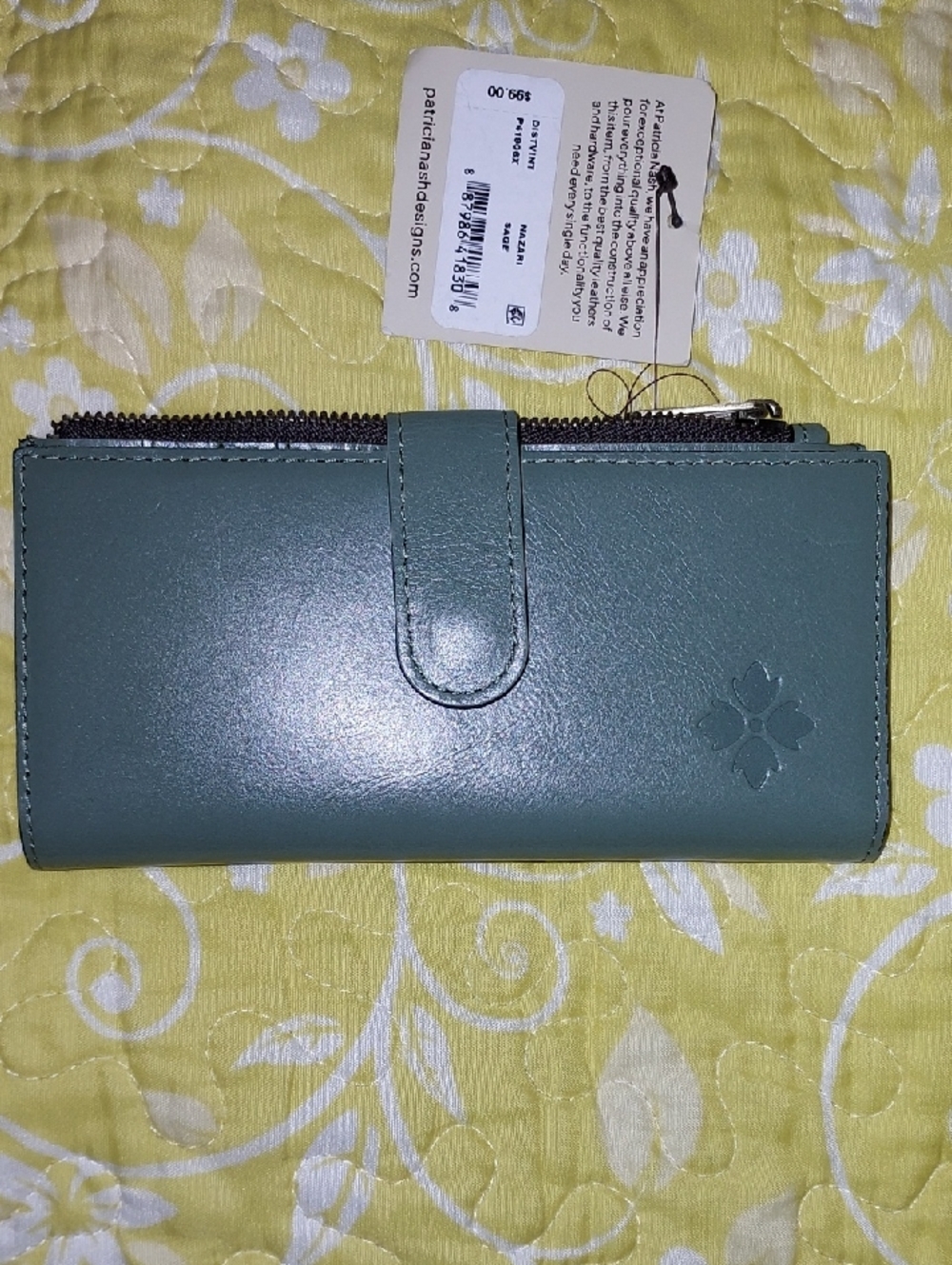 Patricia Nash Nazari Sage RFID Folding Wallet .